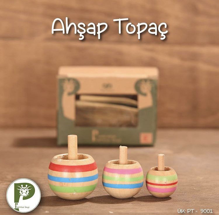 ahşap topaç Ahşap Renkli Topaç - Görsel 1