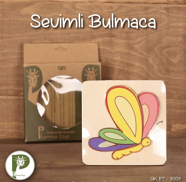 ahşap puzzle bulmaca Sevimli Kelebek Bulmaca - Görsel 1